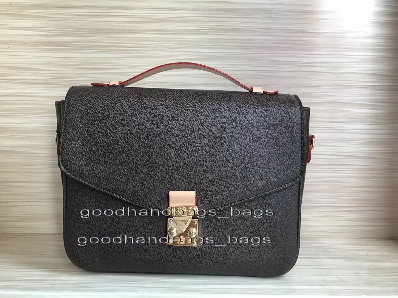 

2018 NEW Top quality PU genuine real leather MEN women's handbag pochette Metis shoulder bags crossbody bags messenger handbags purse #6658, Brown 1