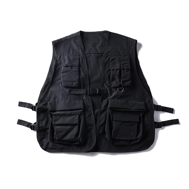 

Januarysnow Military Multiple Pockets Cargo Vest Hip Hop Vest Men Dad Core Vest Sleeveless Jacket Gilet Streetwear, Purple