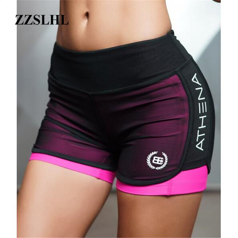 

Sexy 2 in 1 Fitness Yoga Shorts For Women Compression Mesh Overlay Gym Slim Fit Running Sports Short Quick Dry Cardio Training, Green