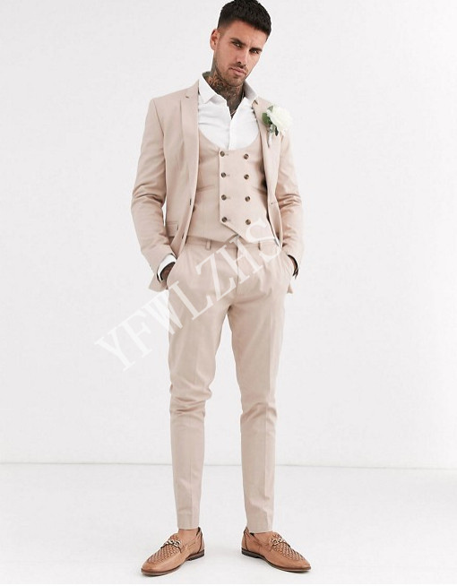 

Handsome Groomsmen Notch Lapel Groom Tuxedos Mens Wedding Dress Man Jacket Blazer Prom Dinner (Jacket+Pants+Tie+Vest) A027, Same as image
