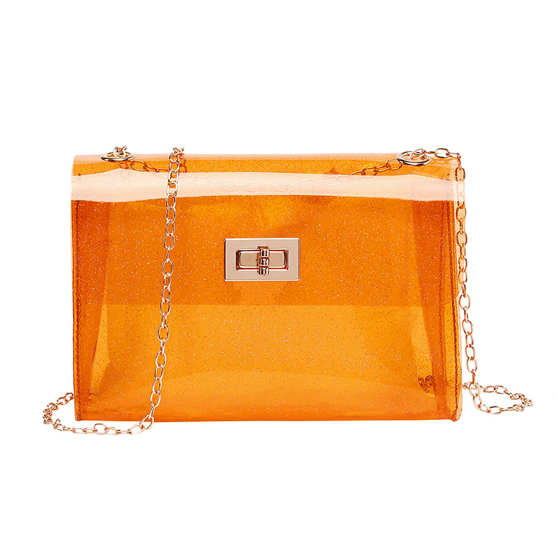 orange transparent purse