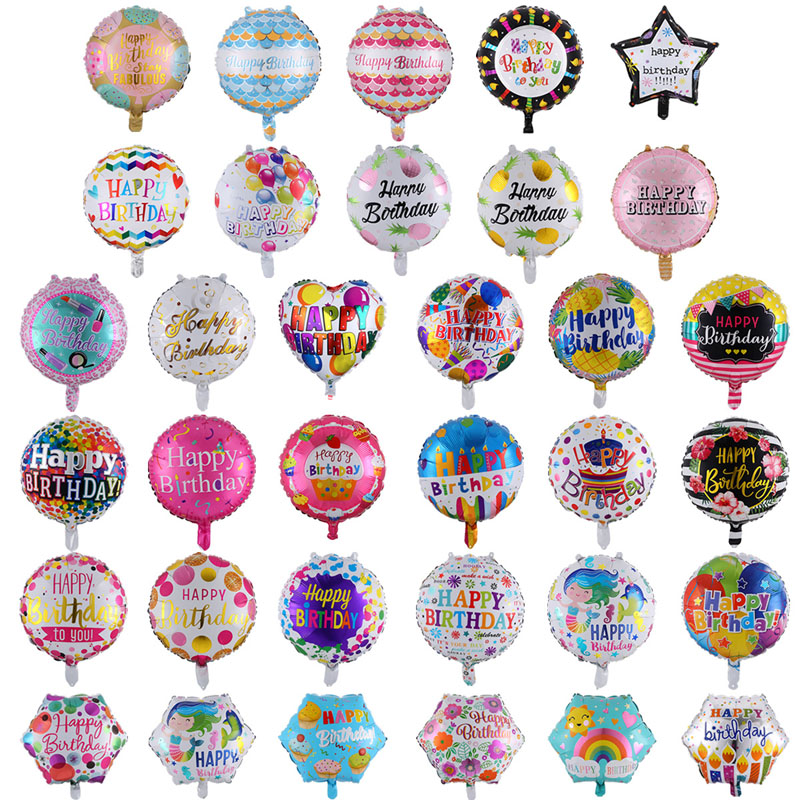

Wholesale 18 inch Birthday Balloons 50pcs/lot Aluminium Foil Balloon Birthday Party Decorations
