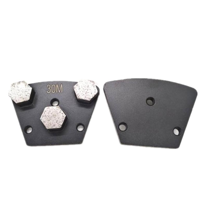 

GS59 Metal Bond Hexagon Segments Trapezoid Convex Floor Shoes Polishing Plate Diamond Pucks for Floor Surface Preparation 12PCS