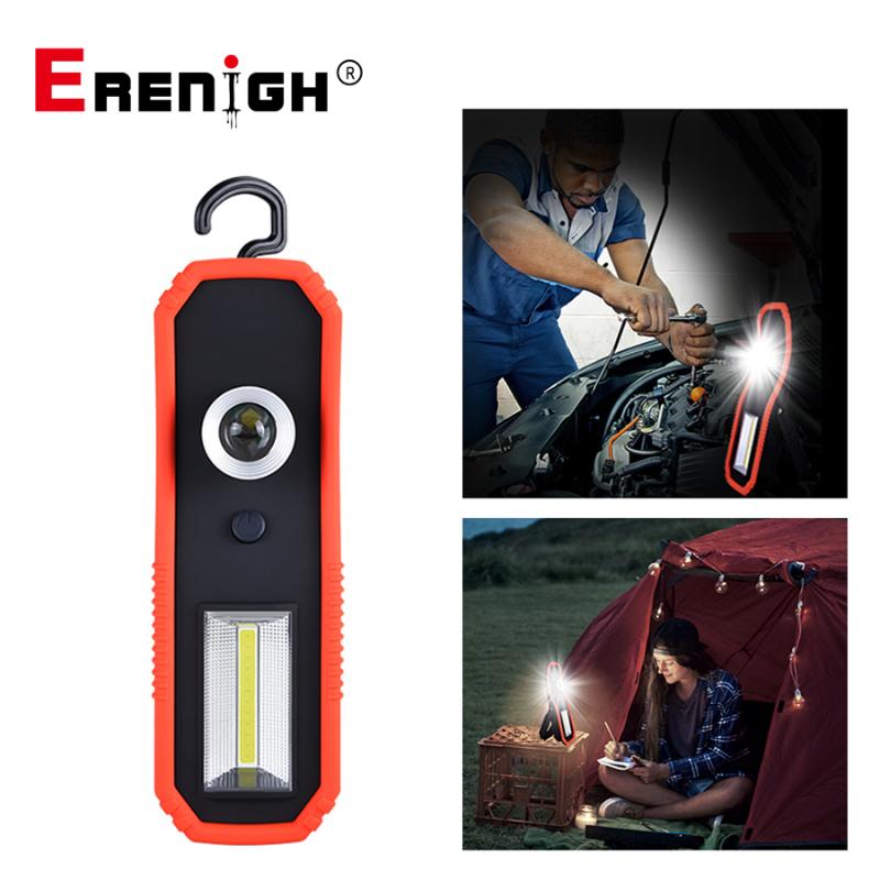 

LED Portable Spotlight USB Charging Battery Operated Work Light Magnetic COB Lantern Camping Hanging Hook Lamp 600LM