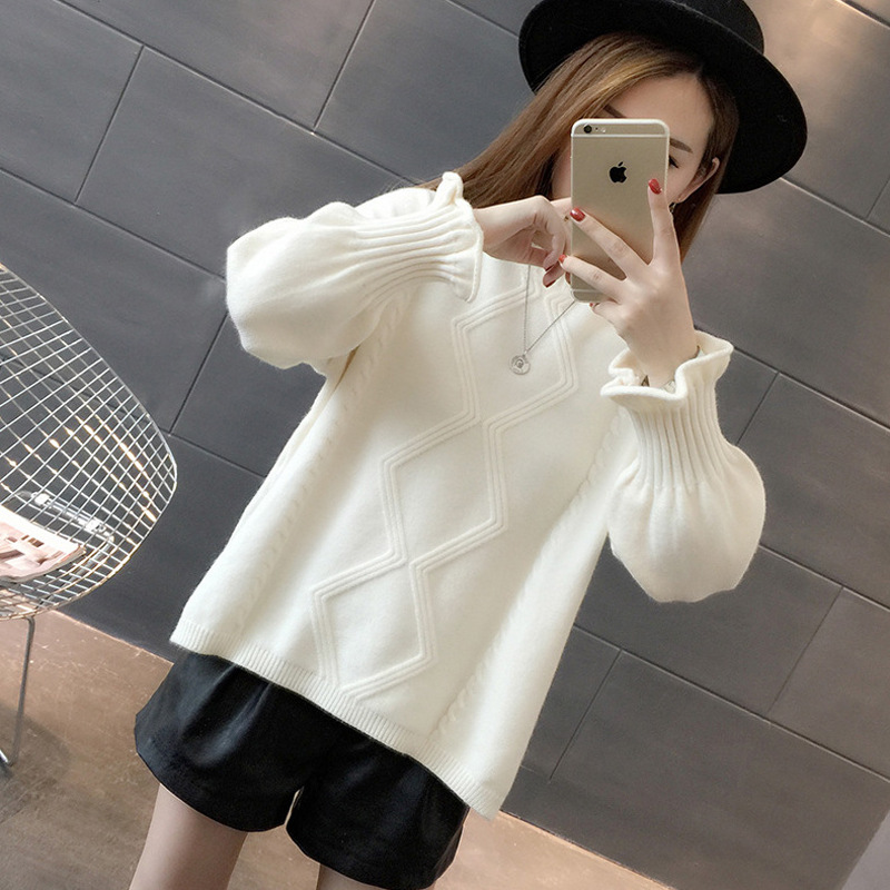 

Autumn and winter new loose lazy wind sweater women's bottoming shirt 2019 Korean student pullover sweater long sleeve women, Beige