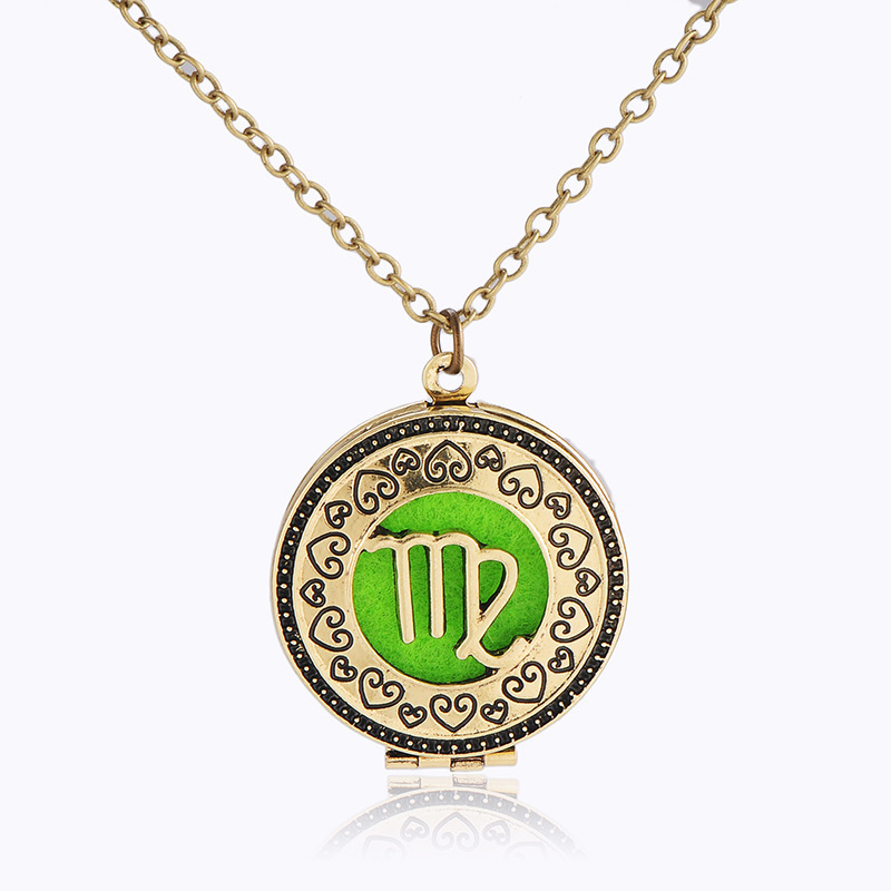

Twelve Constellation Virgo Aromatherapy Emission Pendant Box Pendant Healthy Convalescence Perfume Essential Oil Necklace