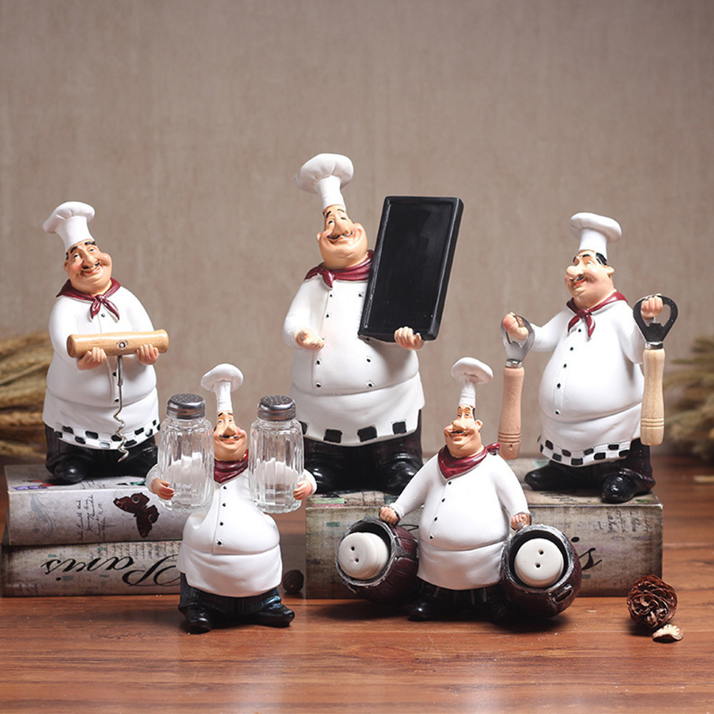 2019 European Retro Chef Model Ornaments Resin Crafts Mini Chef