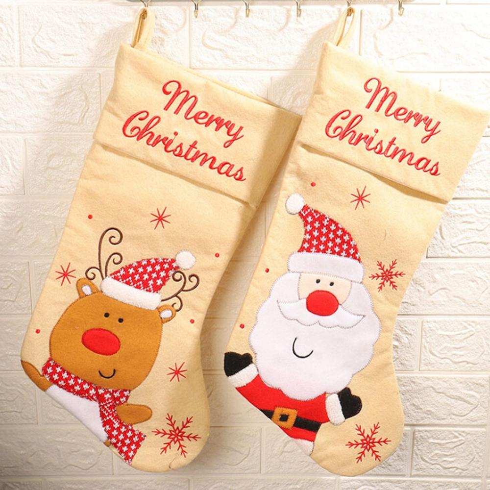 

Christmas Stocking With Hanging Rope Christmas Candy Gift Bag For Children Portable Decorations(large Size