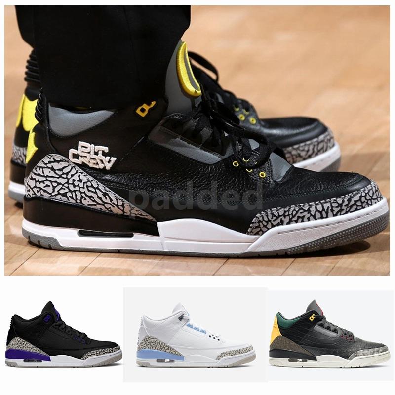 2020 Oregon Ducks Hommes Chaussures de basket 3 3s animaux 2.0 Ciment rouge Lakers UNC Knicks entraîneurs des hommes de sport Chaussures de sport