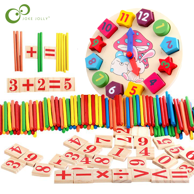 Colorful Bamboo Counting Sticks Clock Mathematics Montessori Teaching Rod Kids Preschool Math Learning Toy-image-528551850