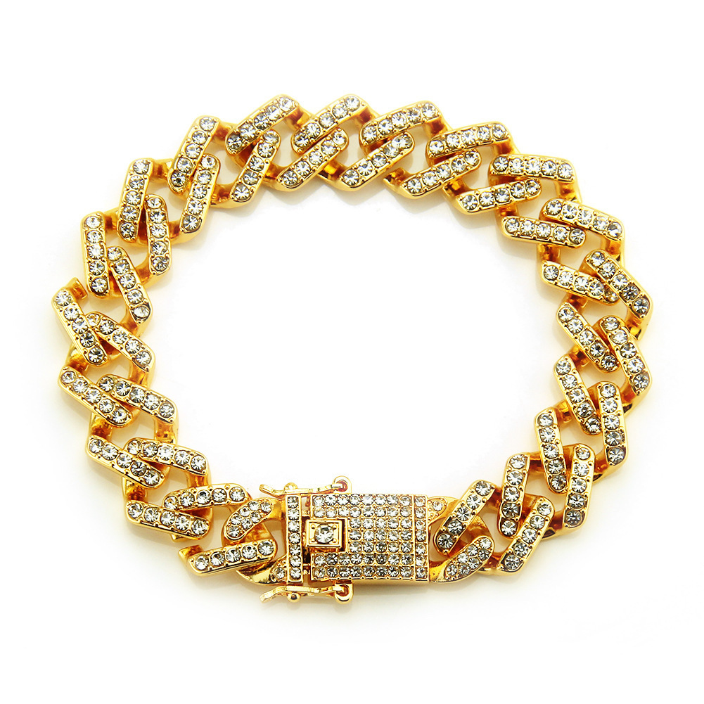 

Bracelet Hip Hop Diamond Butterfly Buckle Gold-plated Tide Male Bracelet Hand Decorate