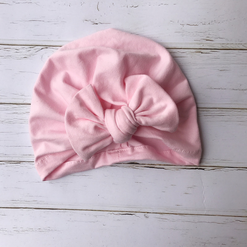 

Baby Girl Manual Fabric Hat 2020 Four Seasons Solid Color Hat Stitching Bow Baby Children Hair Accessories Lovely, Pink