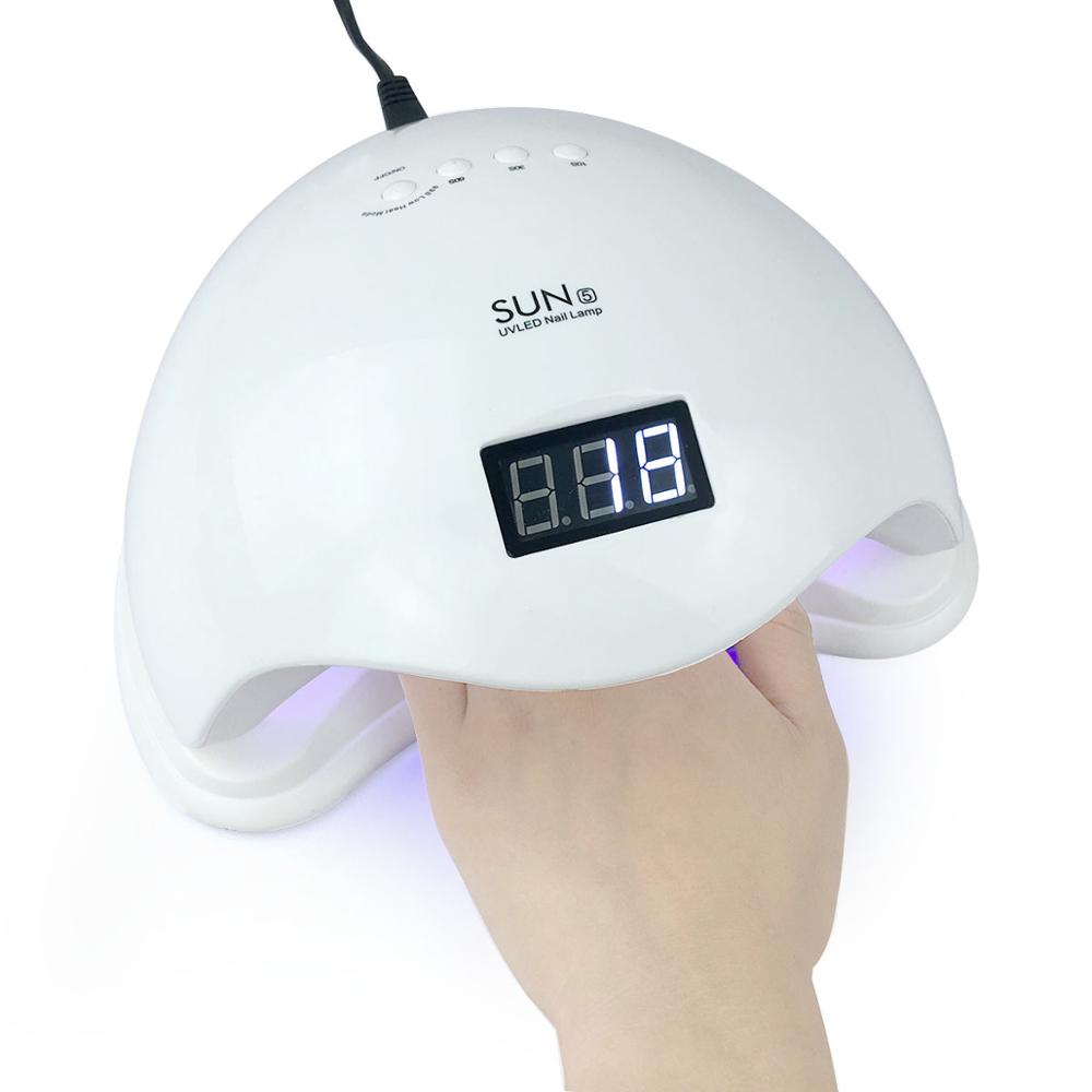 

SUN 5 48W Nail Dryer for UV LED Nail Lamp Fast Curing Gel Polish Varnish Ice Lamp for Manicure Machine with LCD Display, White