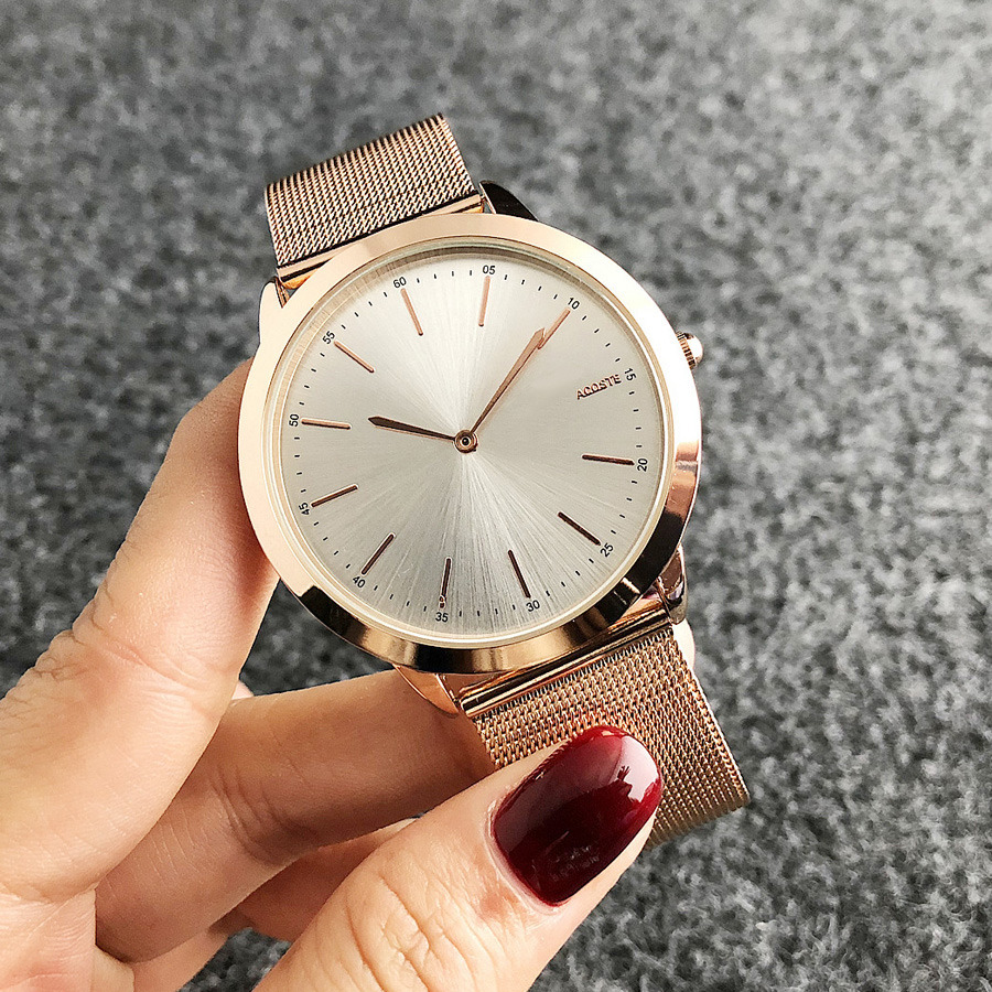 

Crocodile Brand Quartz Wrist Watches Women Men Unisex Animal Style Dial Metal Steel Band LACO Clock LA08, Black