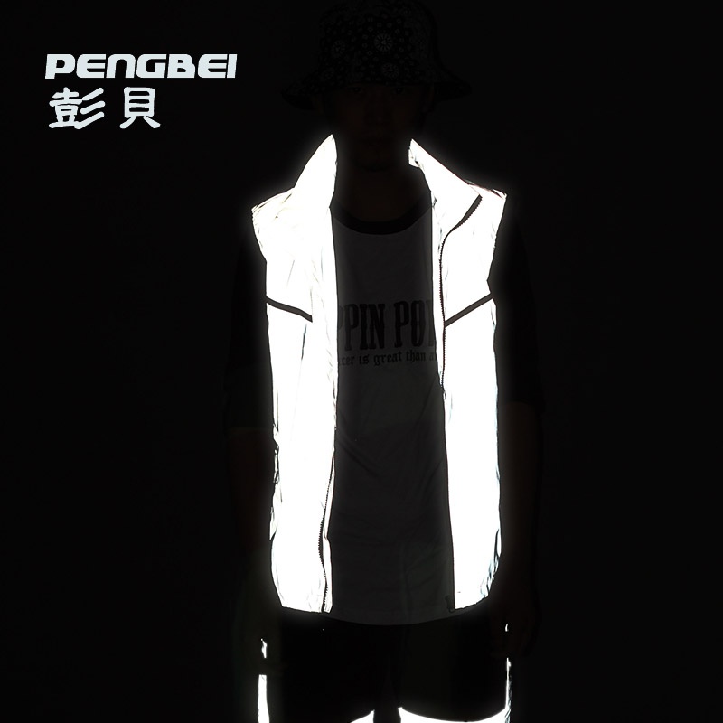 

Exclusive sales 3M Reflective Vest Plus size -4XL Hip hop Biker Thin Breathable Night Jogging Safety Waterproof Outdoors Vest, Hat