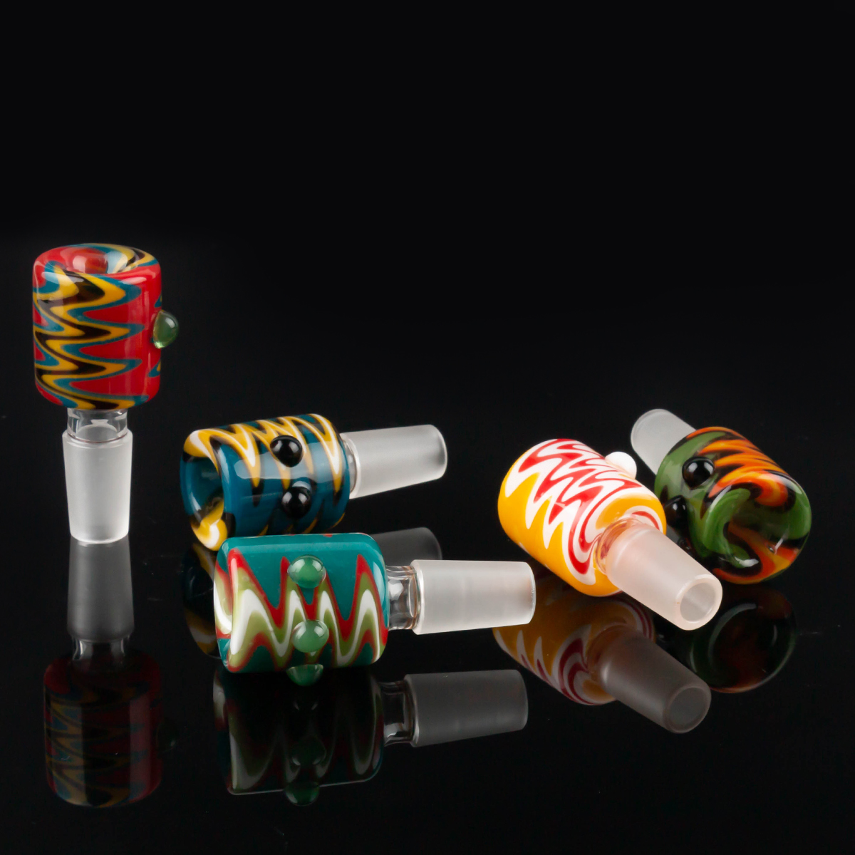 

Smoking Accessories 14mm 18mm Herb Slide Pieces Glass Bowls Dry Bong Ash Catcher for Bongs Water Pipes Dab Rig