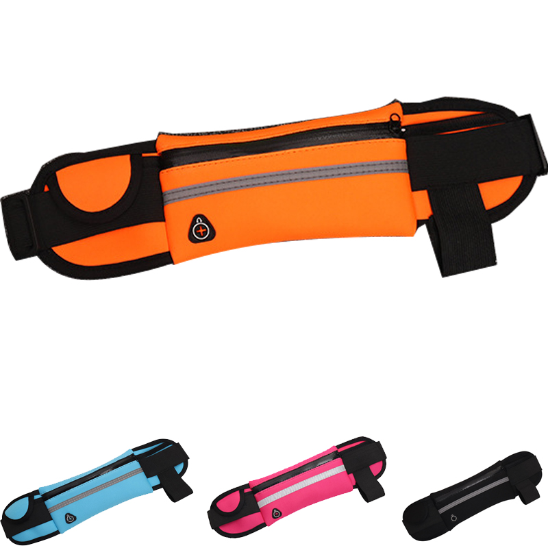

Running bag large capacity outdoor sports waist pack diving material kettle bag night running reflective waist riding, Cool black
