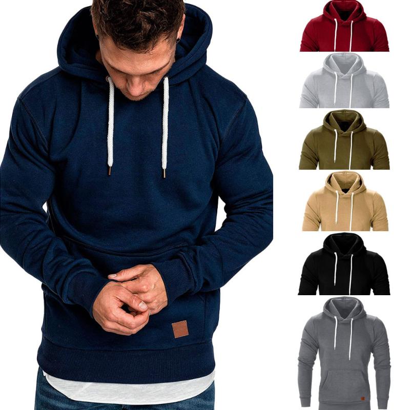 

2020 NEW Sweatshirt Autumn Winter Casual Hoodies Men Long Sleeve Solid Hoodie men big size hombre Top Blouse Tracksuits 8.27, Black