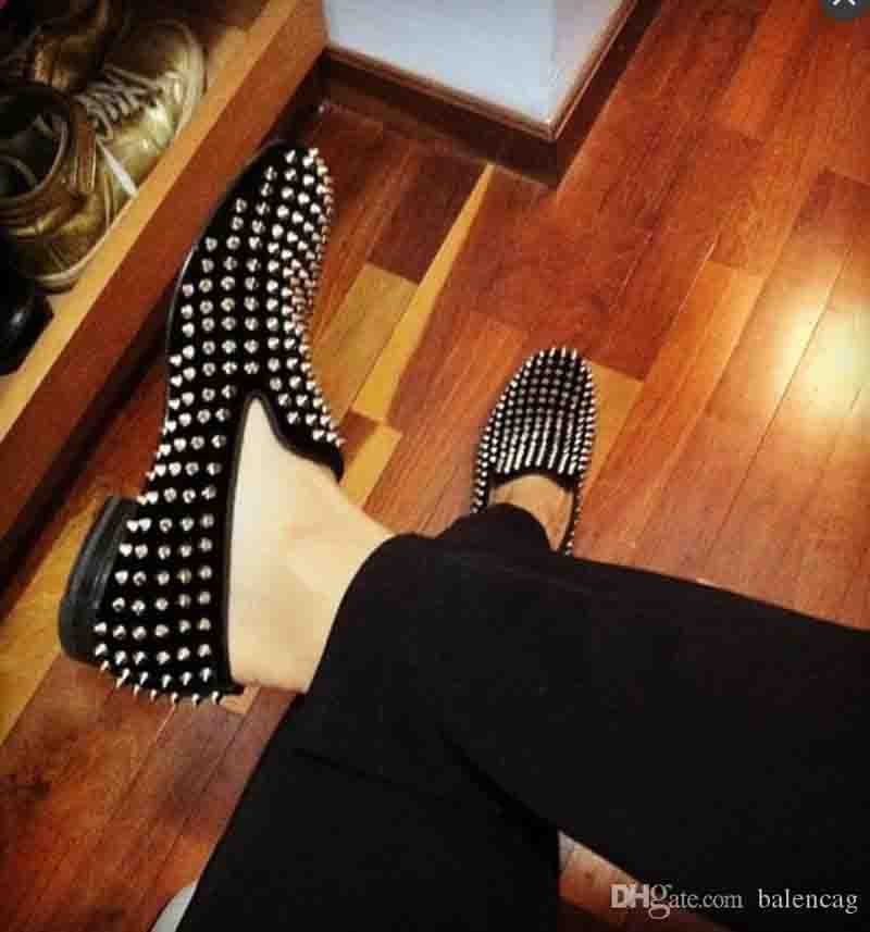 Perfect Man Robe Shoes Gift Black Suede en cuir rollerboy pointes Red Bottomn Loafers Gentleman Slip on Walking Luxury Marif Robe Party Low Talon