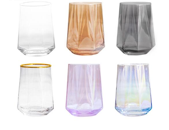 Ins cup octagon Tumblers Japanese geometric household daily necessities wine water milk cups-image-515446570