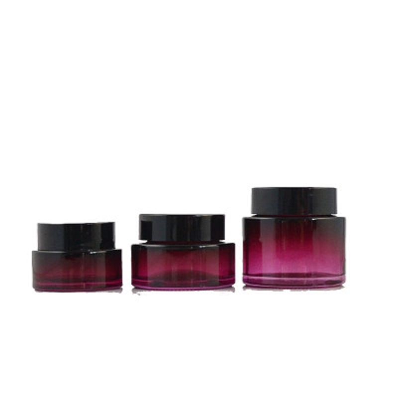 

20g Eye Cream Jar Purple Gradient Glass Bottle Black Cap Empty Refillable Packing Jar 30g Beauty Cosmetic Containers Bottles 50g