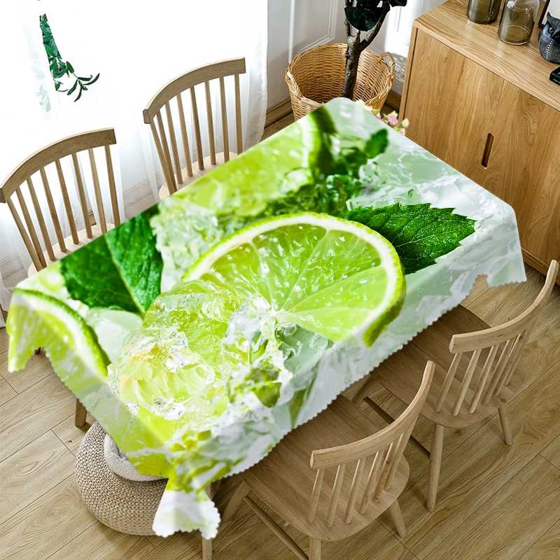 

Thicken Cotton 3d Tablecloth Green Fresh Pattern Dustproof Cloth Rectangular and Round Table Cloth for Christmas, Corn