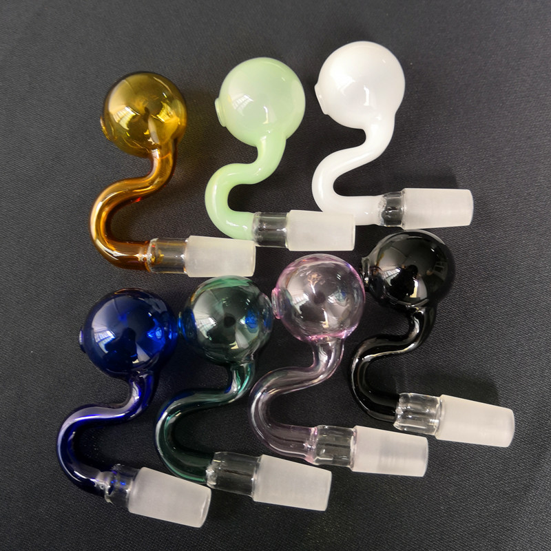 

Bubbler Oil Burners Pyrex Thick Glass Oil Burner Pipe with 14mm 18mm Male Female Joint Adapter for Bubbler Water Pipes Bong