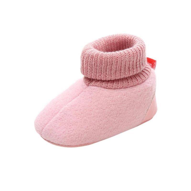 

Toddler Shoes Newborn Knitted Flock Warm Shoes Baby New Winter Comfortable Casual Infant Soft Soled First Walkers -18M, Dark grey