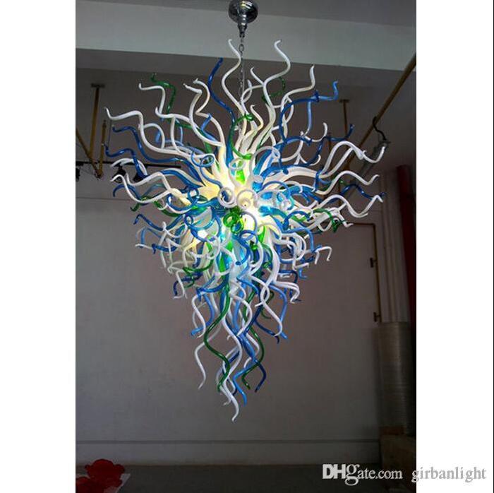 

Hotel Decor Colorful Blown Glass Chandelier Light LED Bulbs CE UL Certificate Custom Made Murano Glass Hanging LED Chandelier