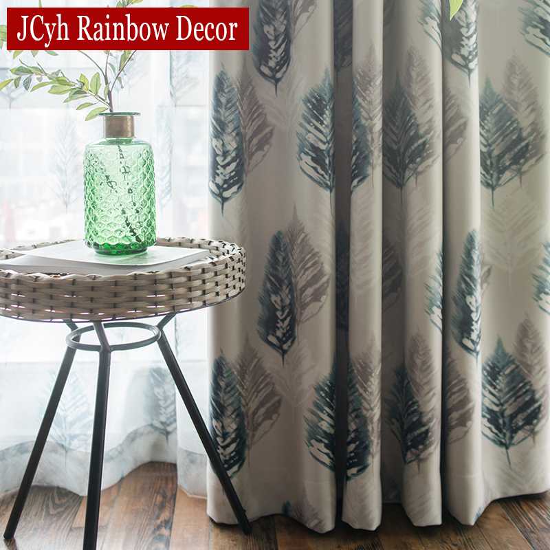 

American Leaves Blackout Curtains For Bedroom Window Curtains Living Room Tend Drapes Treatment Vintage Cortinas Rideaux Blinds, Tulle