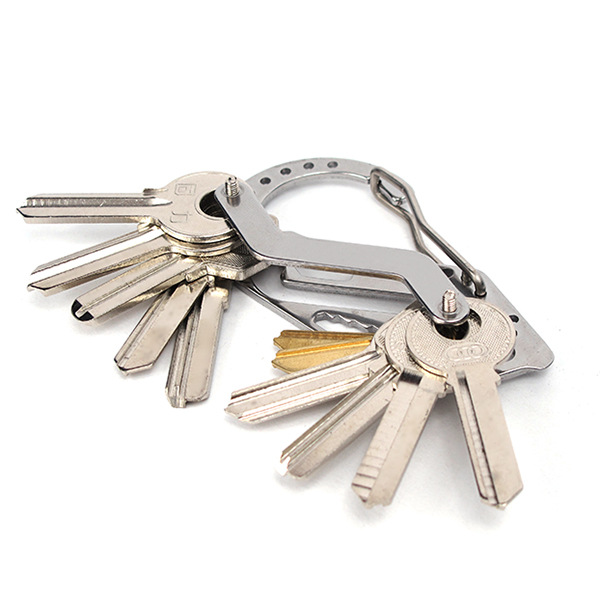 

Climbing Carabiner Stainless Steel Keychain Key Storage Clip Quickdraw Buckle Pocket Spring Hook Outdoor Multifunction EDC Tools 8.8*5cm