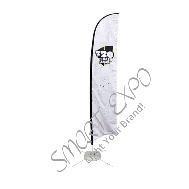 

4.5m Outdoor Knife Shape Banner Flag Display Outdoor Advertising Banner Display With Aluminum Tubes Double Polyester Printing