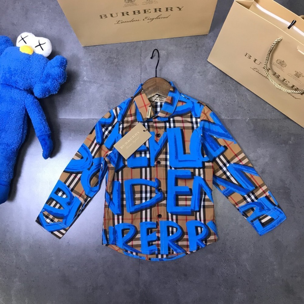 Burberry shirt with blue writing deals