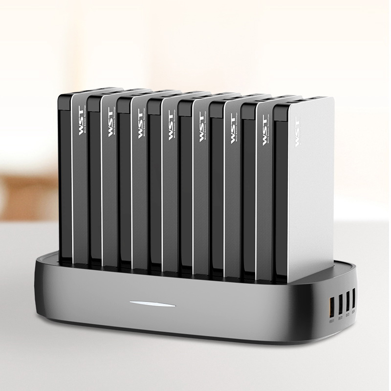 

Power Bank Station 8PCS 8000mAh Multiple Power Bank with Built in Charging Cables Type C for Family Public Business hot