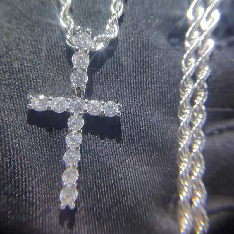 

Hip Hop CZ Stone Pave Bling Iced Out Silver Letter Pendants Necklace for Men Women Rapper Jewelry