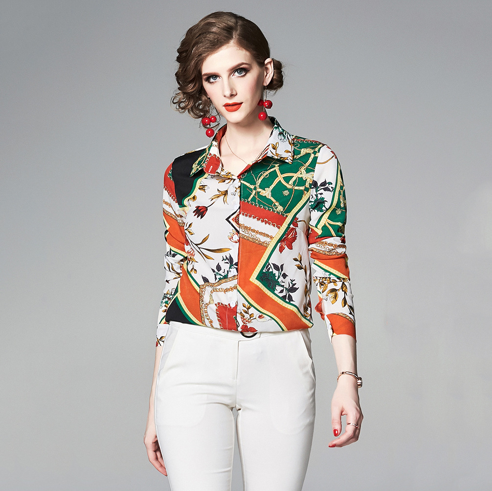 

Quality Fashion Runway Classic Button Shirts 2021 Long Sleeve Women Designer Blouses Slim Elegant Office Lady Lapel Shirt Spring Autumn Winter Casual Plus Size Tops