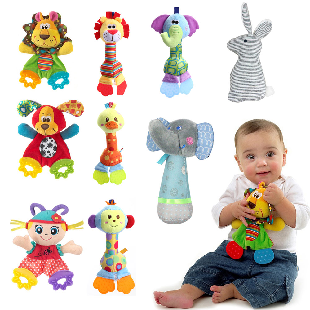 Baby Rabbit Plush Rattle Ring Bell Toddler Musical Soft Plush Toy Soft Dolls T