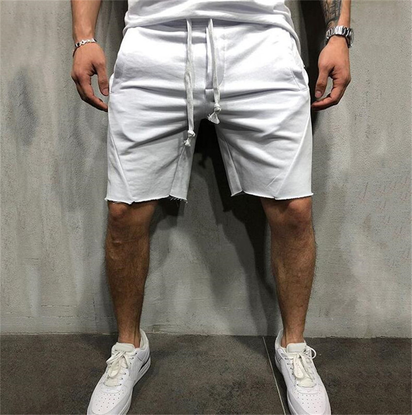 Running Mens Shorts Fitness Loose Solid Color Sports Male Shorts Casual Breathable Training Homme Drawstring Trousers