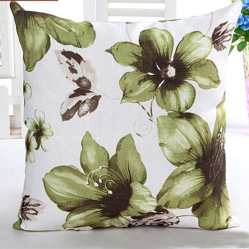 

Cushion Cover 45*45Cm 1Pc Flower Printed Linen Throw Pillow Case Home Decoration Sofa Office Bed Seat Car Decor Pillowcase, Style 3