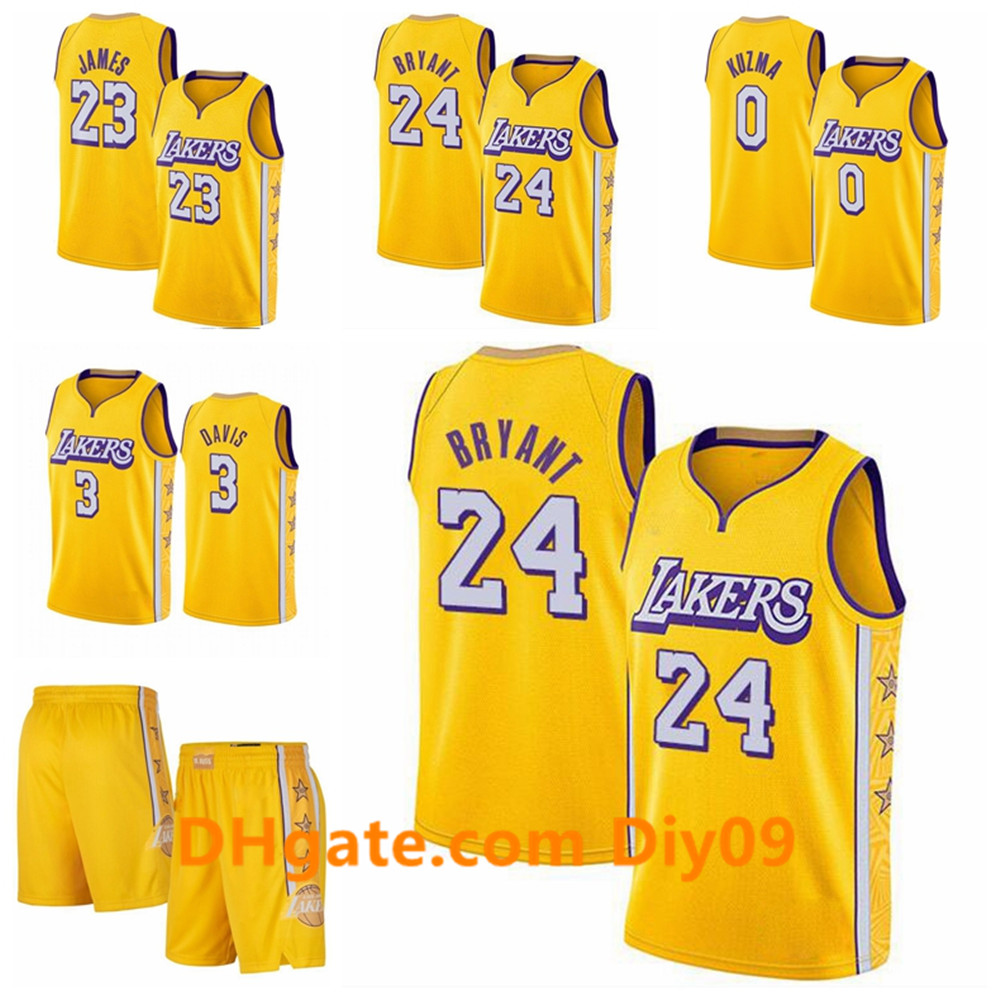 

Men Los Angeles Lakers Jersey LeBron 23 James 24 Bryant Anthony 3 Davis Kyle 0 Kuzma City Golden Edition Basketball Jerseys, Black;red