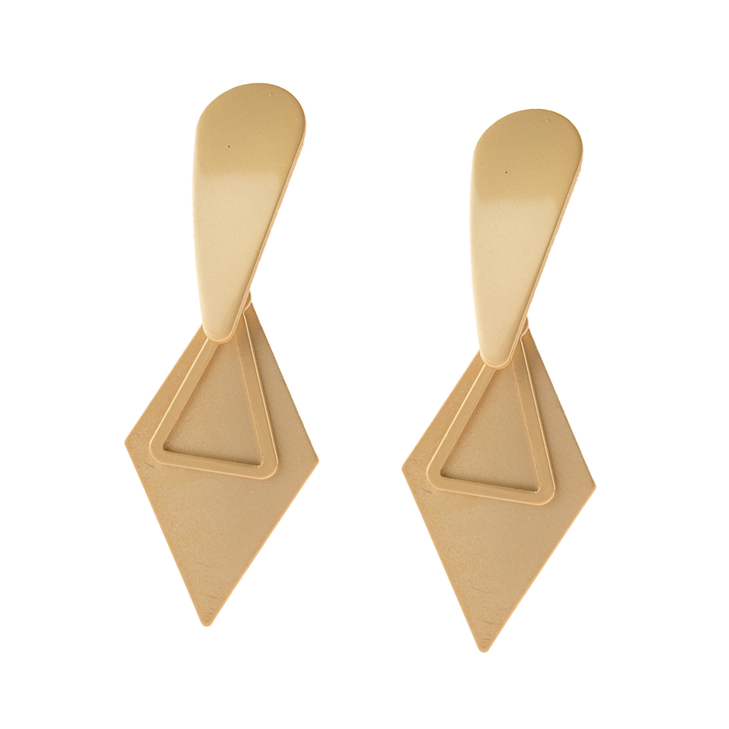 

Women Fashion Earrings Vintage Long Quadrangle Dangle Earrings, Golden
