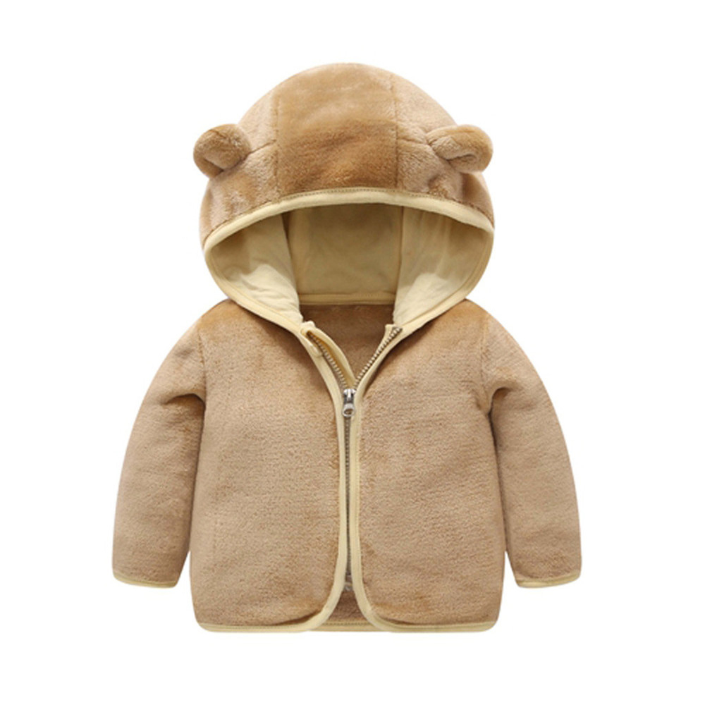 

Cartoon Coat Baby Boys Warm Winter Thick Coat Solid Bear Ear Hooded Outerwear Cotton Newborn Baby Coat Boy Outerwear