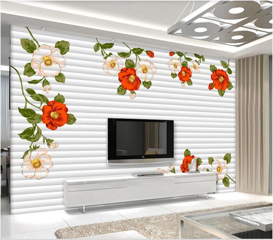 

WDBH 3d wallpaper custom photo Hand painted flowers modern minimalist floral background wall Home decor muals wall paper for walls 3 d, Non woven