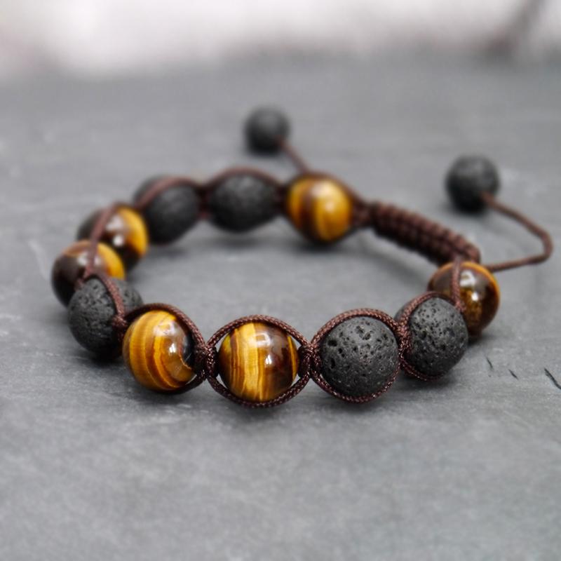 PARTNER ARMBÄNDER STEIN ARMBAND NATURSTEIN TIGERAUGE ONYX PERLEN PÄRCHEN PAAR