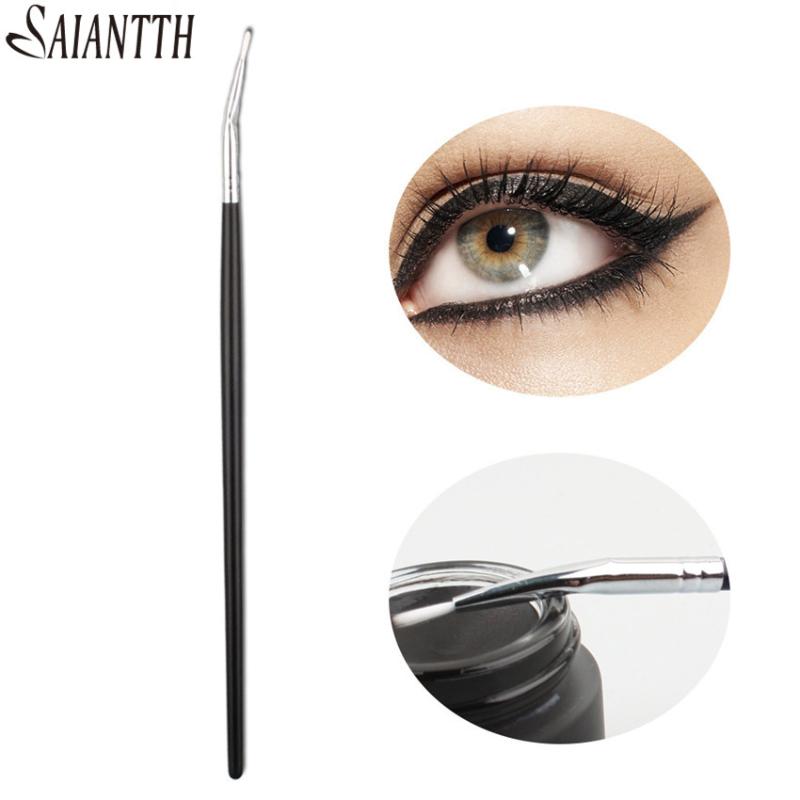 

Saiantth Bent Metal Eyeliner Brush Long Wood Makeup Brushes Professional Eye Cosmetic Tool Wool Fiber Make up maquiagem pincel