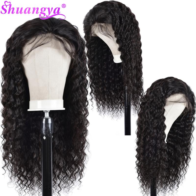 

Malaysian Water wave Human Hair Wigs 180% Density Pre-Plucked Lace Front Human Hair Wigs With Baby Shuangya Remy, Medium brown lace