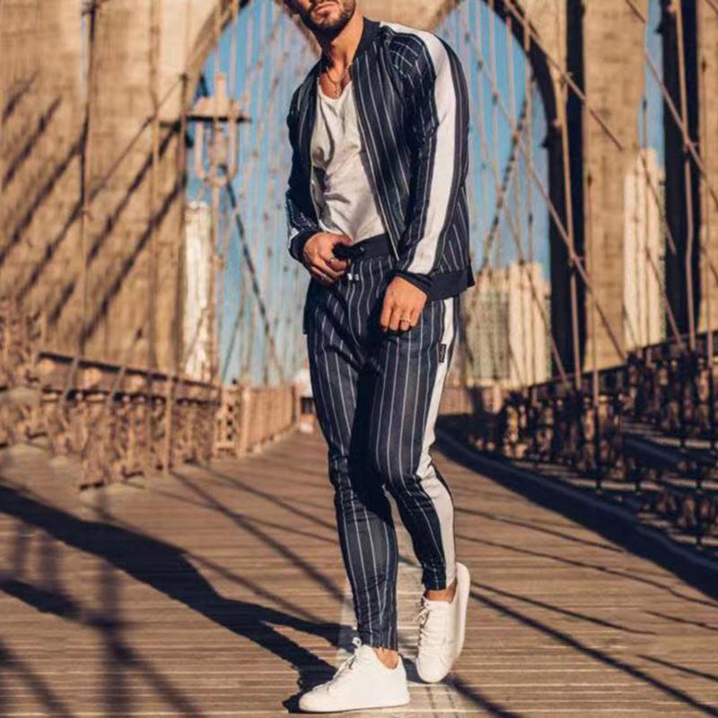 

2020 New Men's Autumn Hoodies Tracksuit Set Male Sweatshirt Sweatpants Multi-pocket Fashion Trousers High Street Jackets Sets 8, Bu