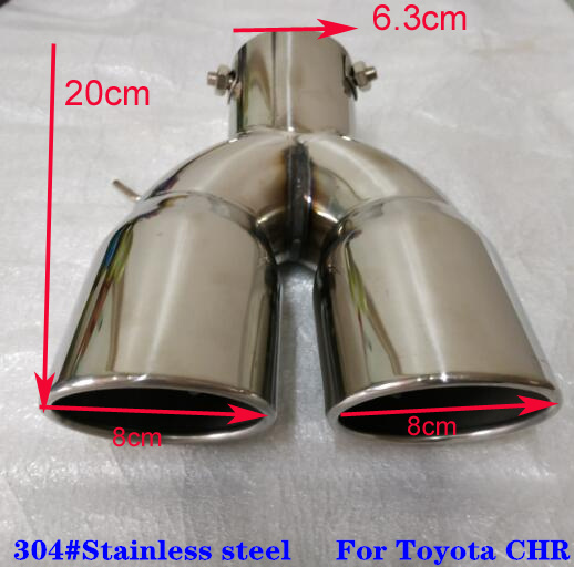 

High quality stainless steel car mufflers,Exhaust pipe outlet decoration,silencer for Toyota CHR C-HR 2016-2021