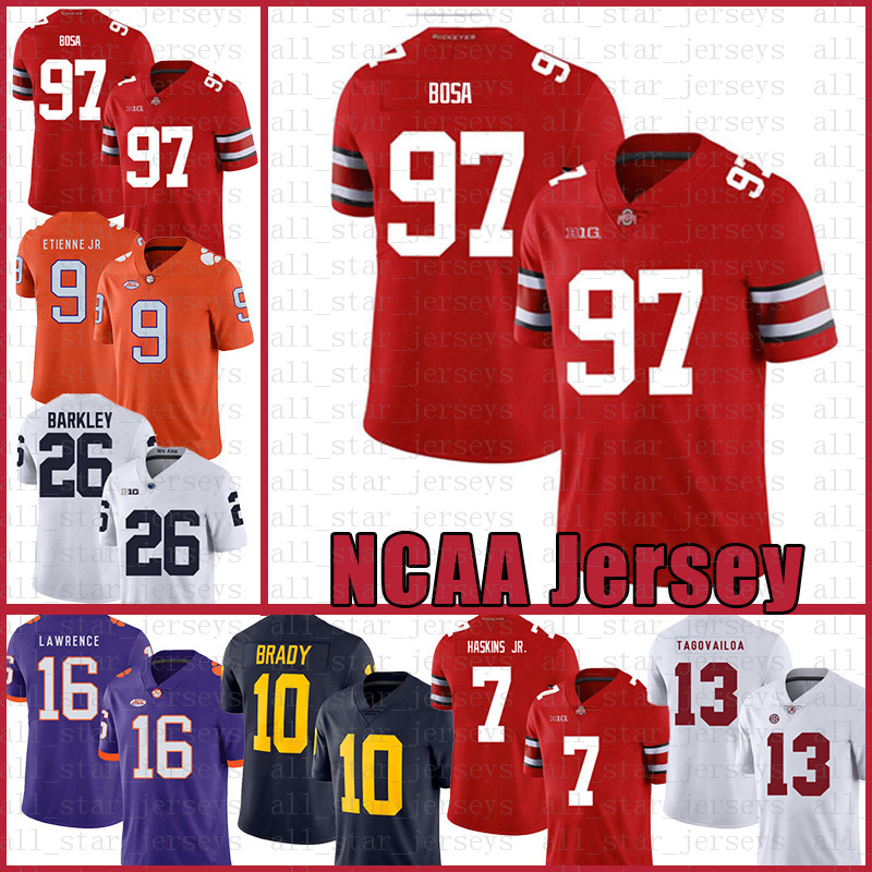 

NCAA Ohio State Buckeyes 97 Nick Bosa 7 Dwayne Haskins Jr American football Jersey 9 Travis Etienne Jr. Tom Brady Saquon Barkley resvrf, Ncaa (langguan)