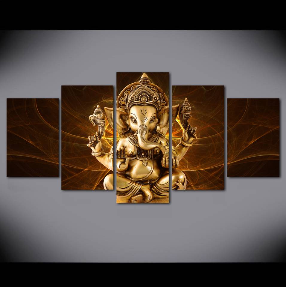 

Abstract Background India Elephant God Gold Buddha Canvas Painting Wall Picture For Living Room Art Decoration Modern Printing
